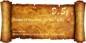 Demetrovics Szórád névjegykártya